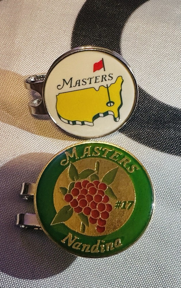 Augusta National Masters Golf Ball Markers - 2 Pack With Hat Clips