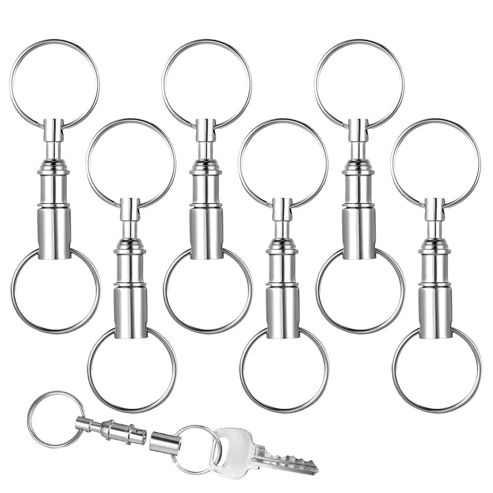 6 Pack Quick Release Keychain Detachable Pull Apart Keychain Dual Pull Apart Key