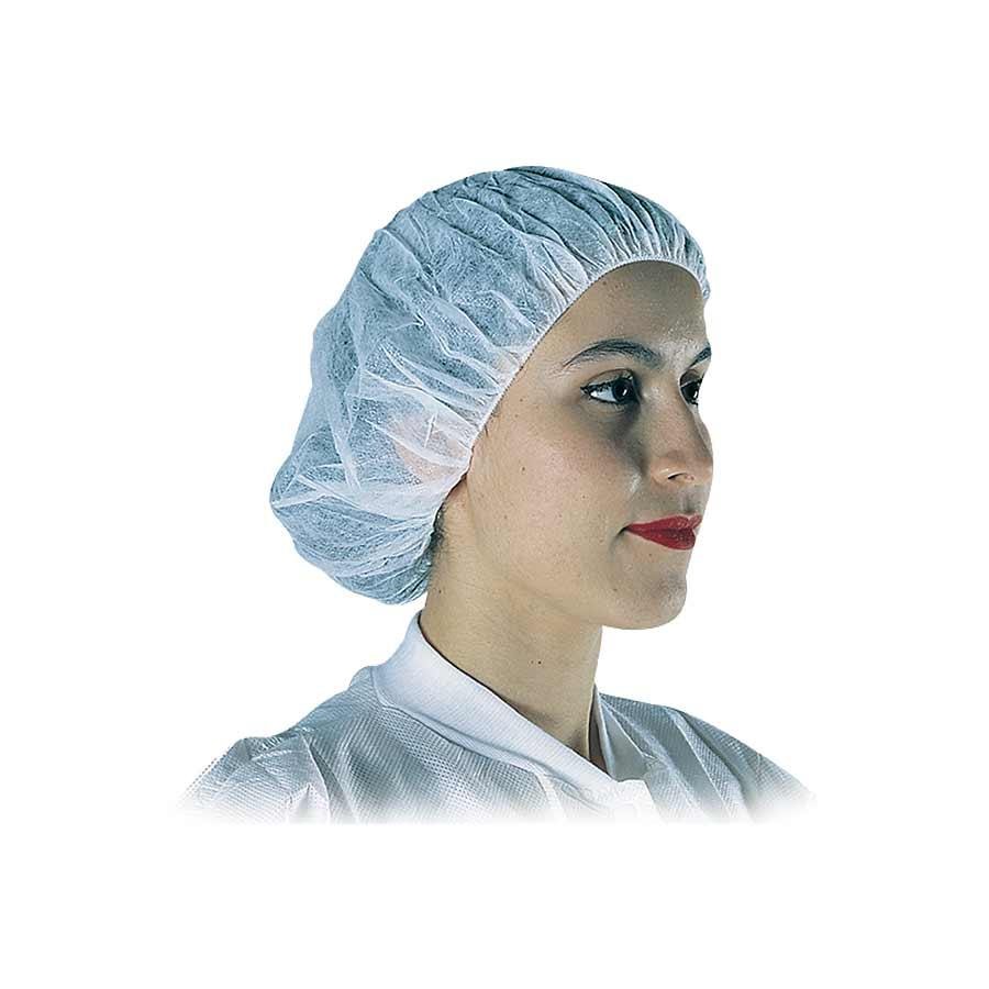 DISPOSABLE POLYPROPYLENE BOUFFANT CAPS - White 500/CS
