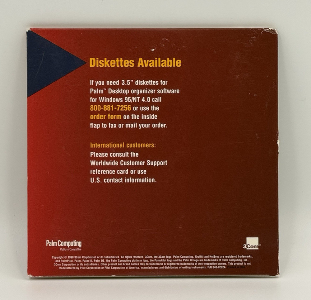 Palm III Desktop Organizer Software CD-ROM 3Com Vintage PDA Sync Install