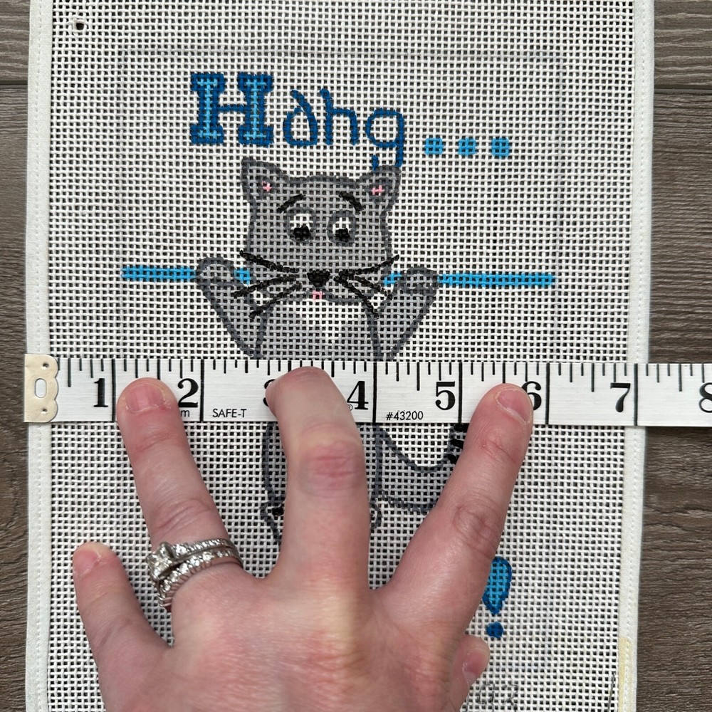 Hang in There Cat Needlepoint Canvas, Single Sheet