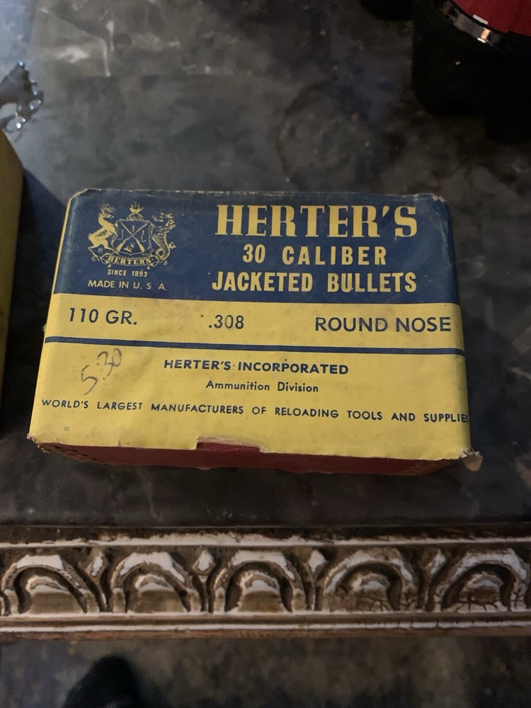 Herter's  30 Caliber 110 Grain  308  Jacketed Bullets  Empty Box