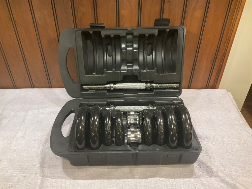 CAP Barbell 30 Pound adjustable Cast iron Dumbbell set with case