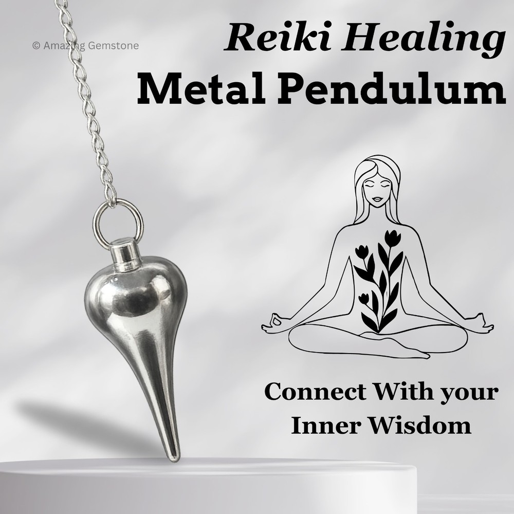 Metal Pendulum Silver Dome Cone Point for Divination