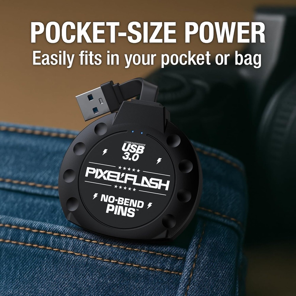 PixelFlash No-Bend Pins CF Reader USB 3.0 Adapter UDMA7 Compact Flash 2" Cable