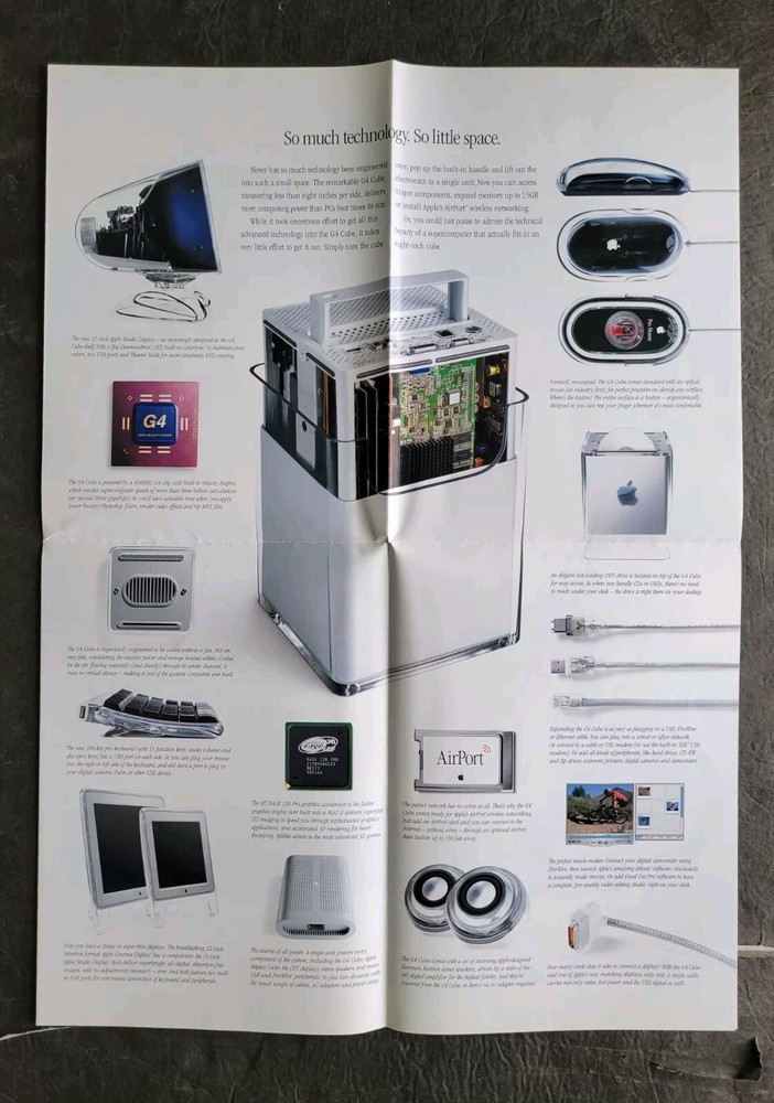 Apple Power Mac G4 Cube Computer Promo Poster Ad Magazine Insert 2000