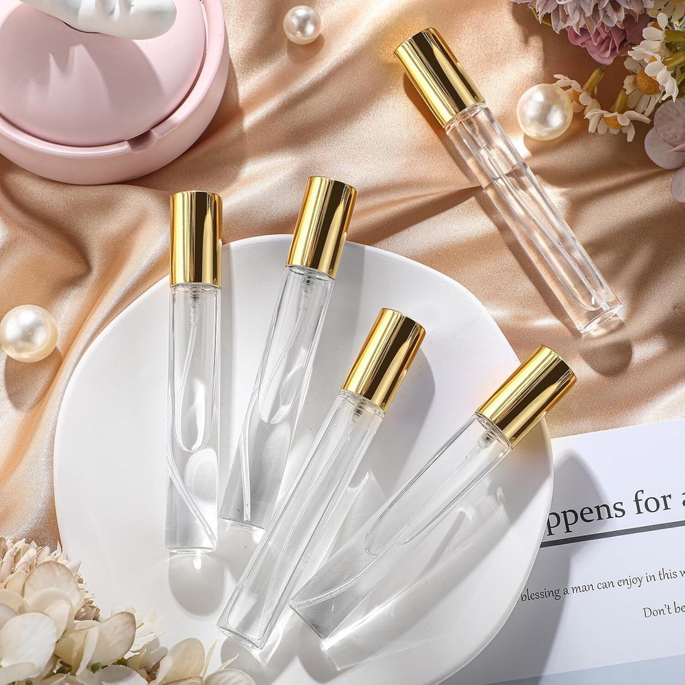 Yinder 25 Pcs Travel Perfume Atomizer Bottle Refillable 15 ml, Gold