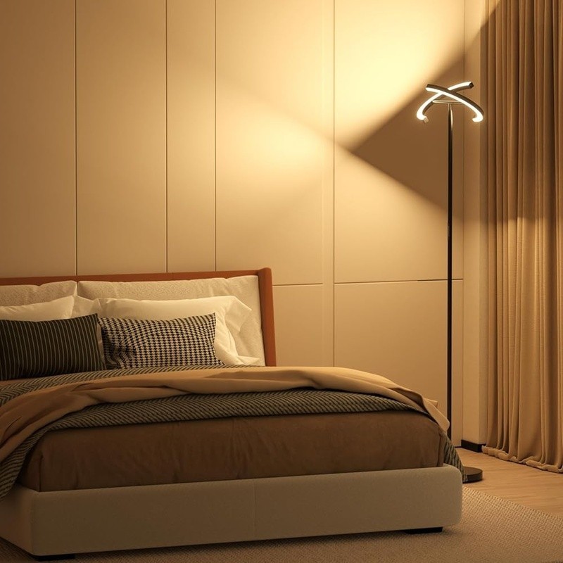 Contemporary Dimmable LED Floor Lamp Remote Touch Control Adjtable Lighting