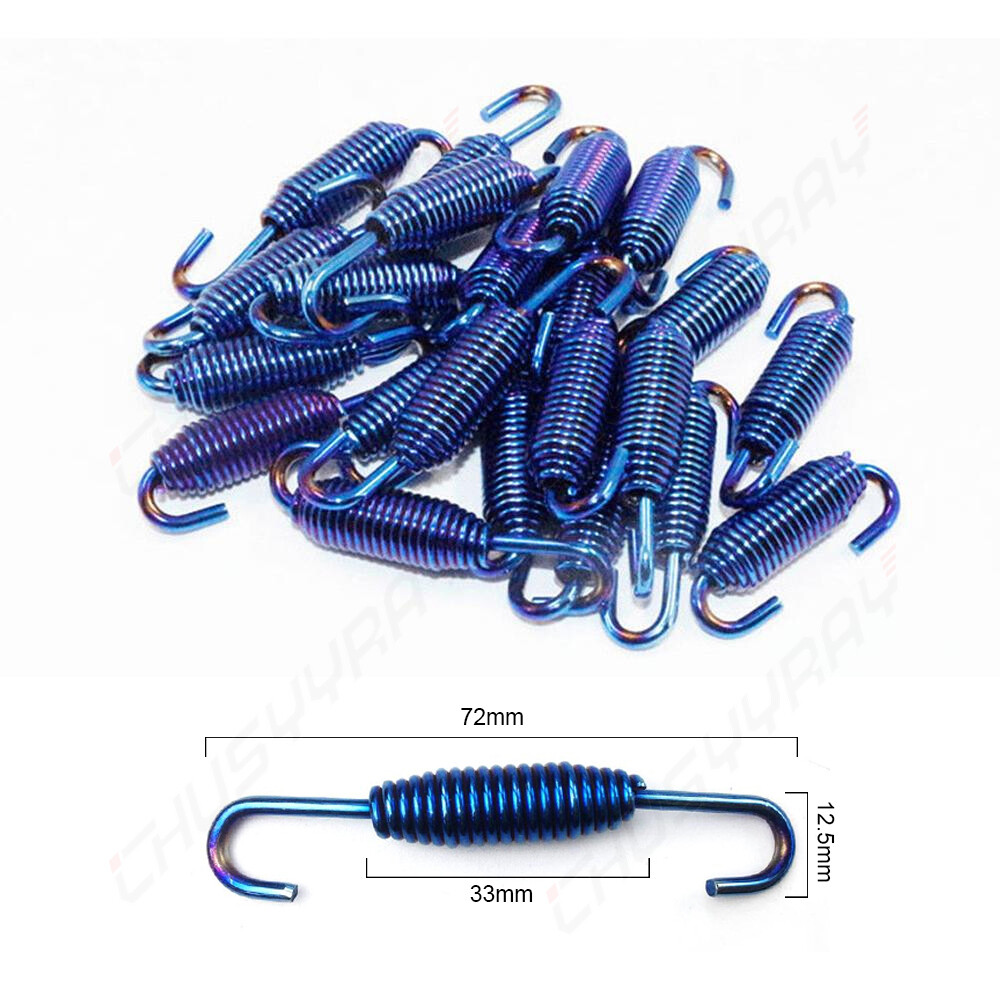 Universal 6Pcs Exhaust Pipe Spring 72mm Exhaust Pipe Spring Hook Modified 6x
