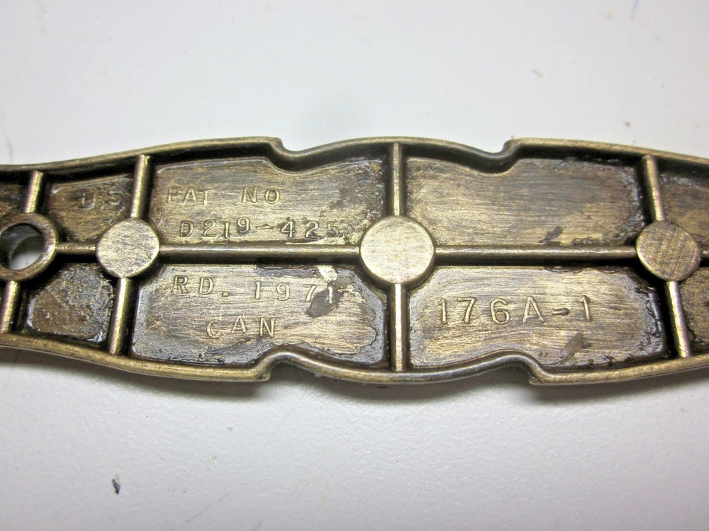 Amerock 176 Carriage 1971 Dark Hammered Brass Pull Handle & Backplate 3" Centers