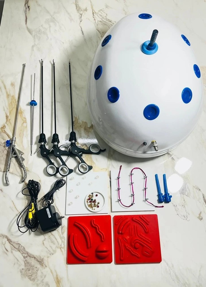 Laparoscopic Endotrainer Simulator Box Camera Training Instruments set Kit 14pc