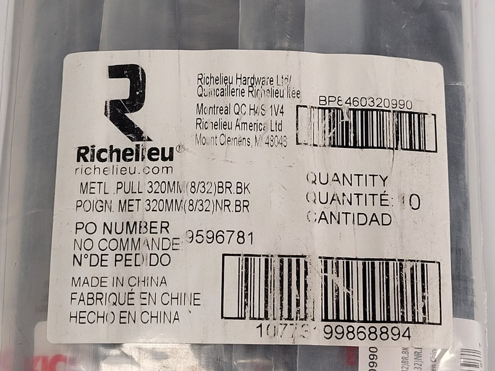 Richelieu BP8460320990 Modern Aluminum Pull Handle Model 8460 10 Pack