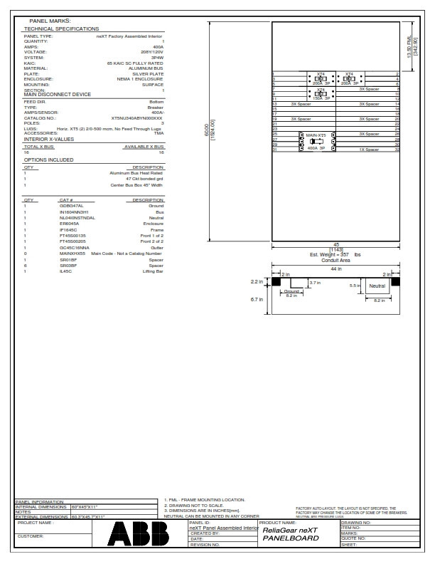 ABB Reliagear neXT Distribution Panels
