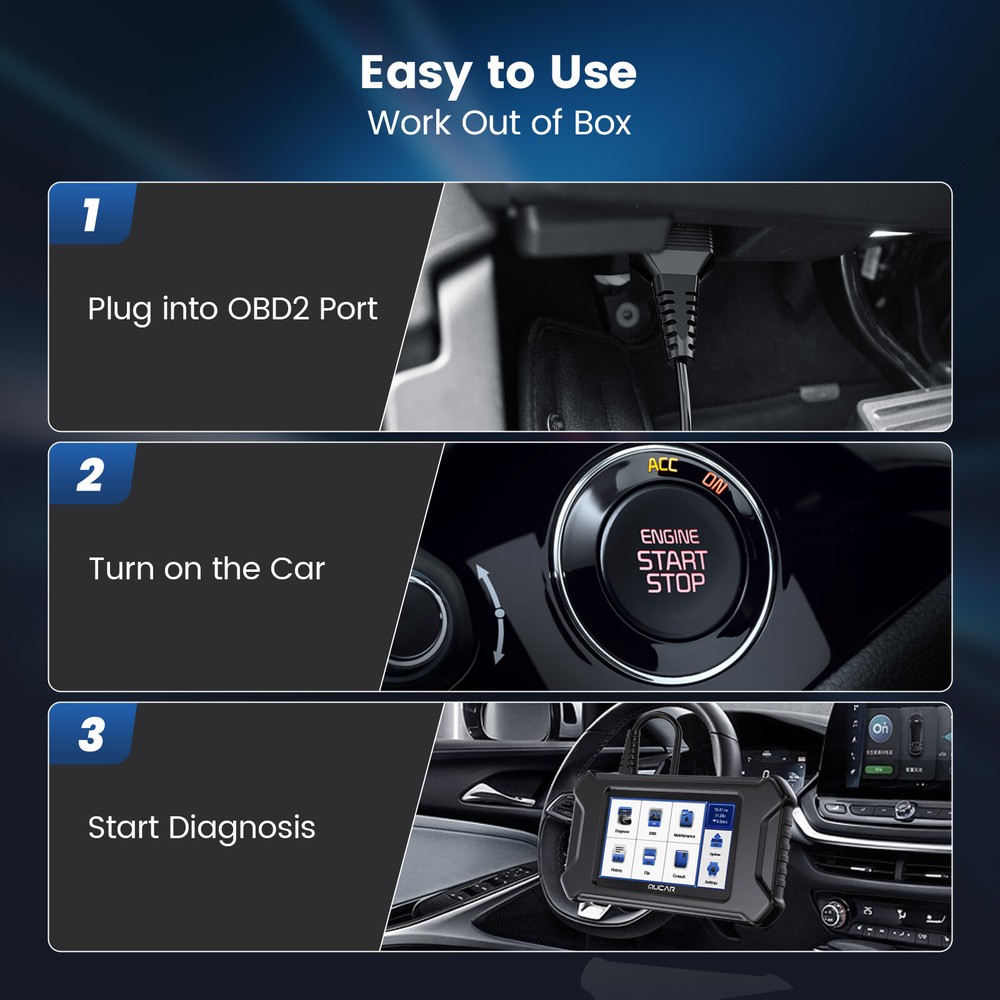 MUCAR Car Diagnostic Scanner Tool OBD2 Code Reader Engine SRS ABS Oil EPB SAS