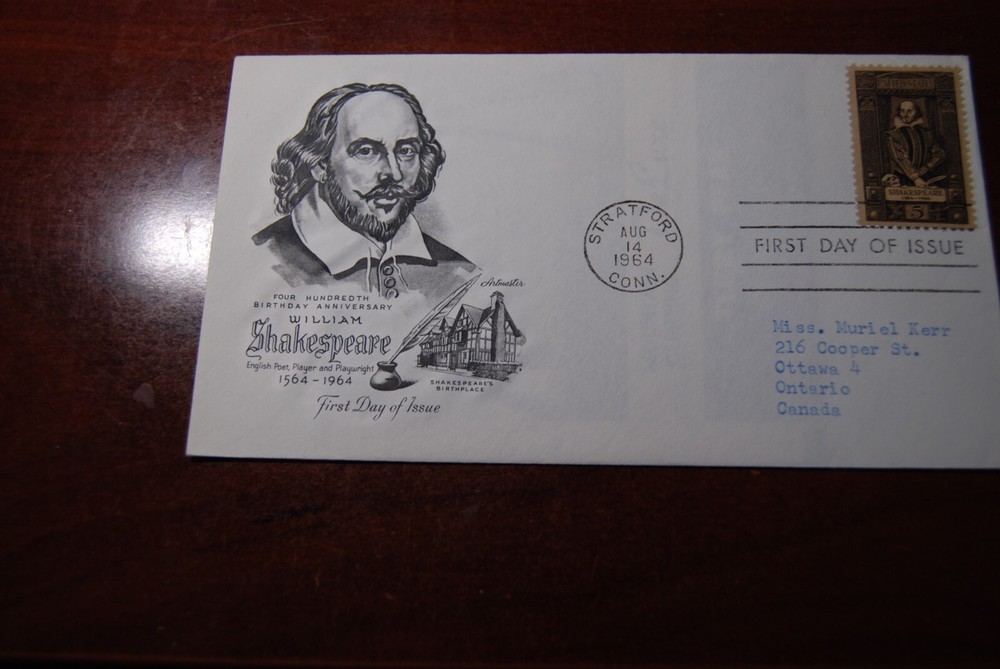 United States 1964 Shakespeare First Day Cover