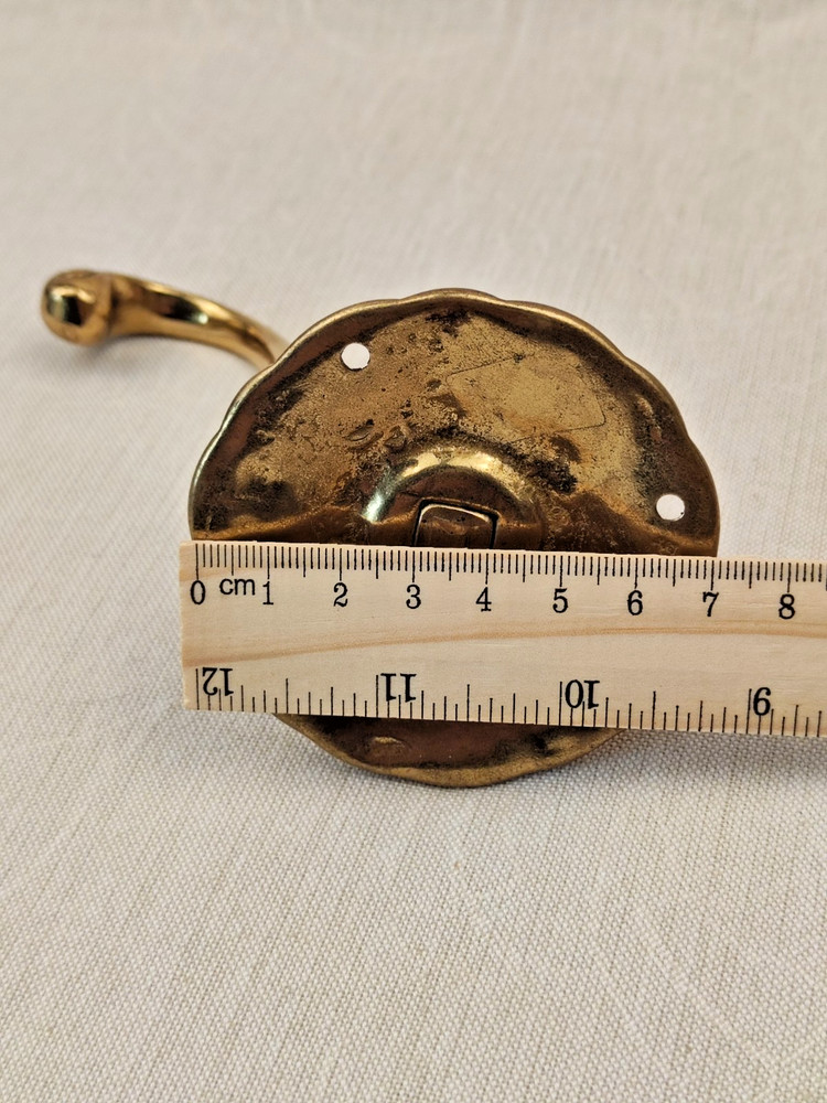 double brass coat hooks vintage