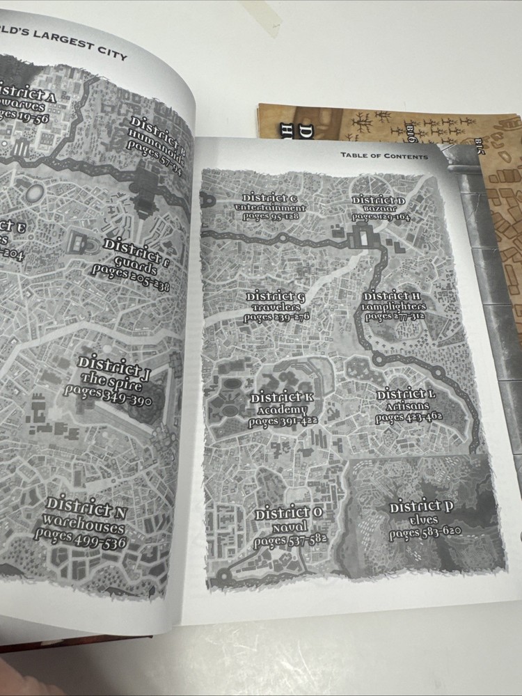 Worlds Largest City Dungeons & Dragons 3rd Edition Hardcover missing one Map