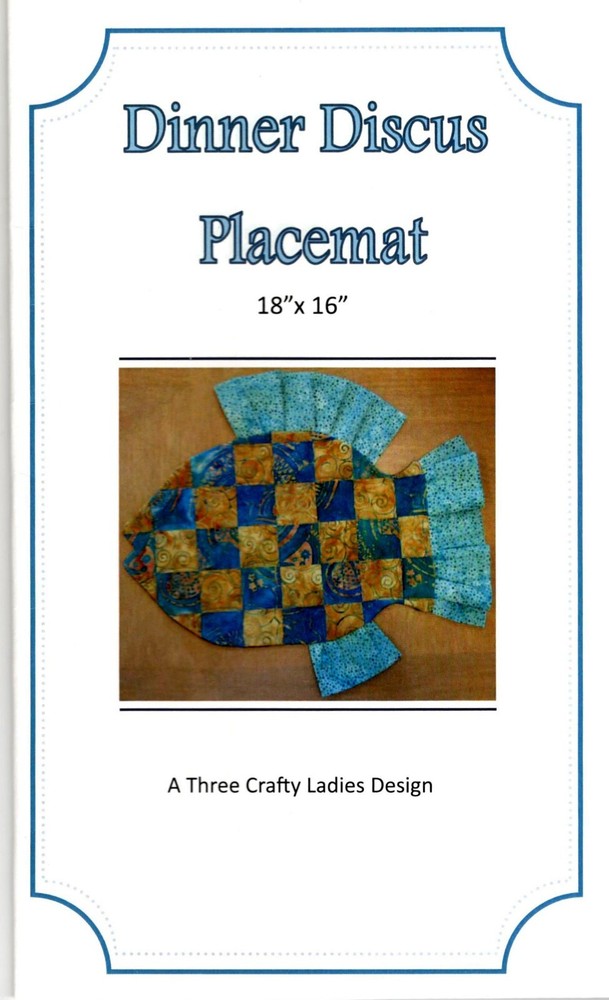 Dinner Discus Placemat Fish Quilting Pattern by Three Crafty Ladies