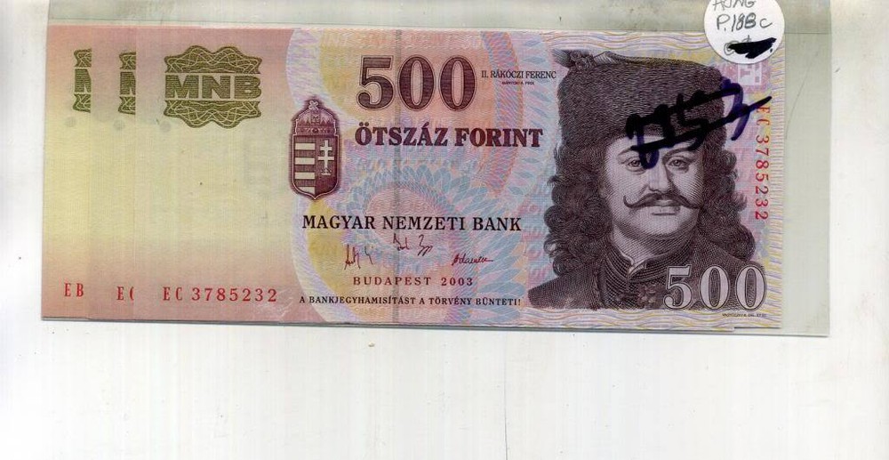 HUNGARY 500 FORINT 2003 CURRENCY NOTE CU