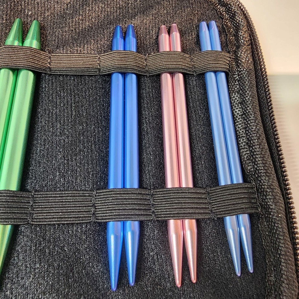 Interchangeable Knitting Needle Set Circular Aluminum Kit Case Complete
