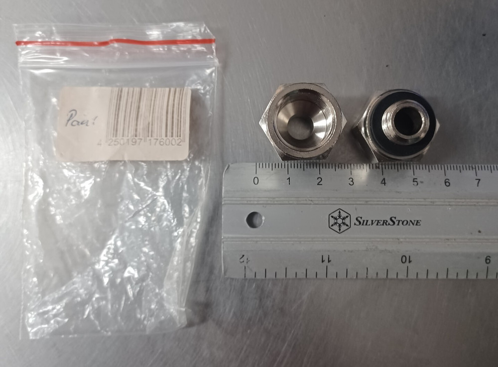 Alphacool G1/4 Adapter Chrome Pair 17600 4250197176002