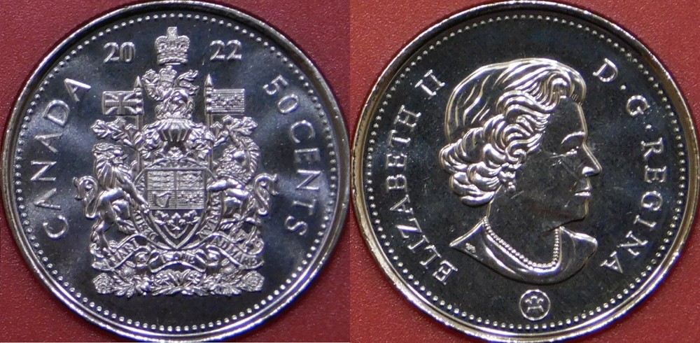 Brilliant Uncirculated 2022 Canada 50 Cents From Mint's Roll