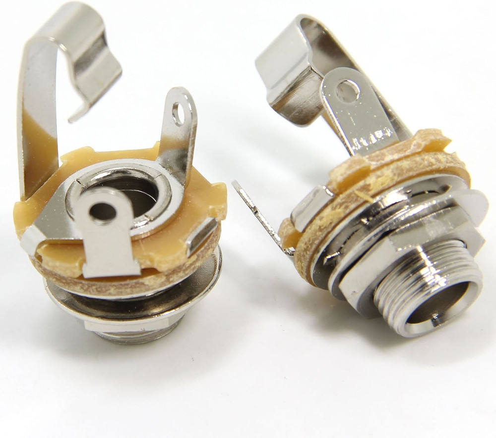 4-Pack 1/4" Female Guitar Input Jack 6.35mm TS Mono Socket Panel Mount