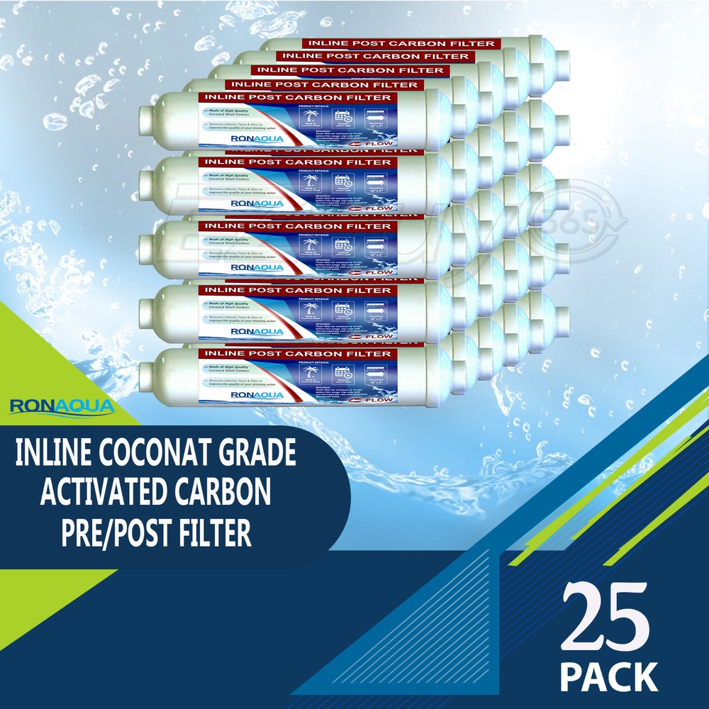 Inline Coconut Grade Activated Carbon Pre/Post Filter Set of 25