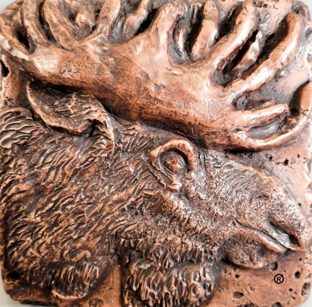 Copper Wildlife (Moose) 4"x4" Decorative Wall Tile