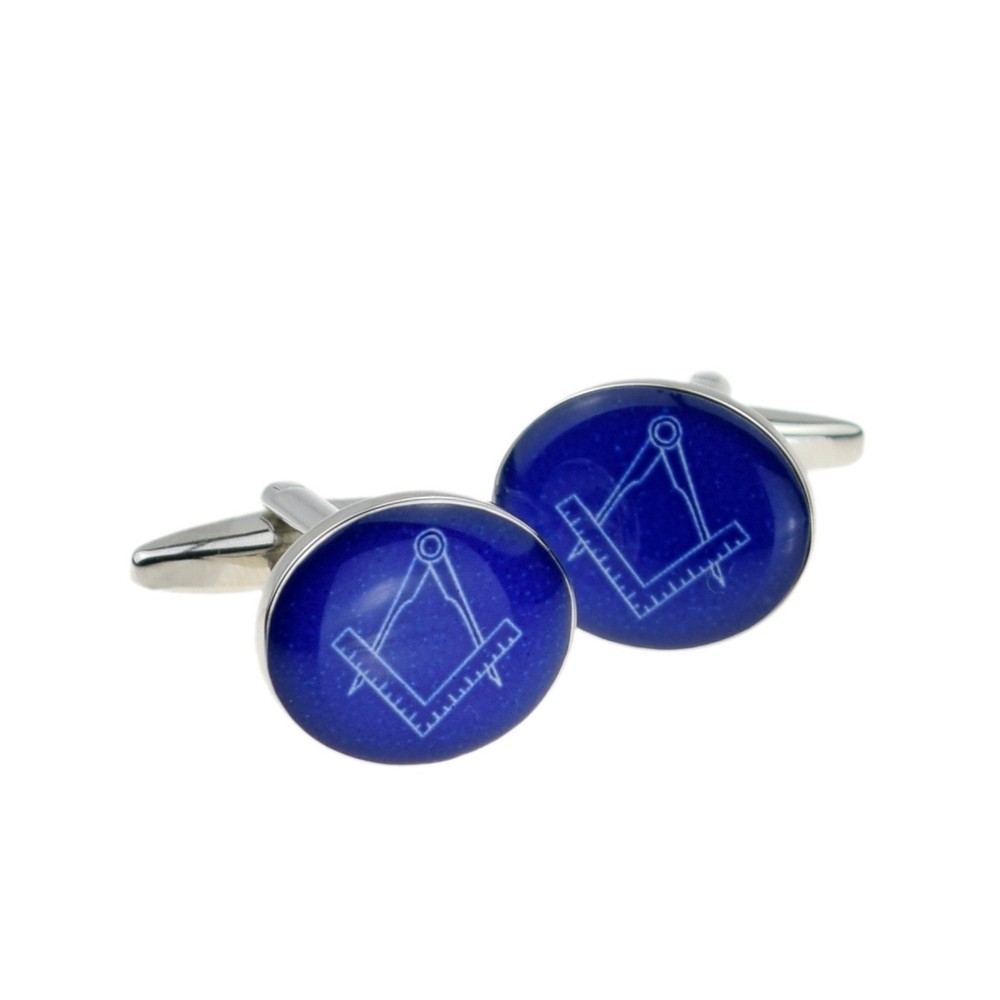 Oval Blue Masonic With No G Cufflinks Boxed X2BOCO061