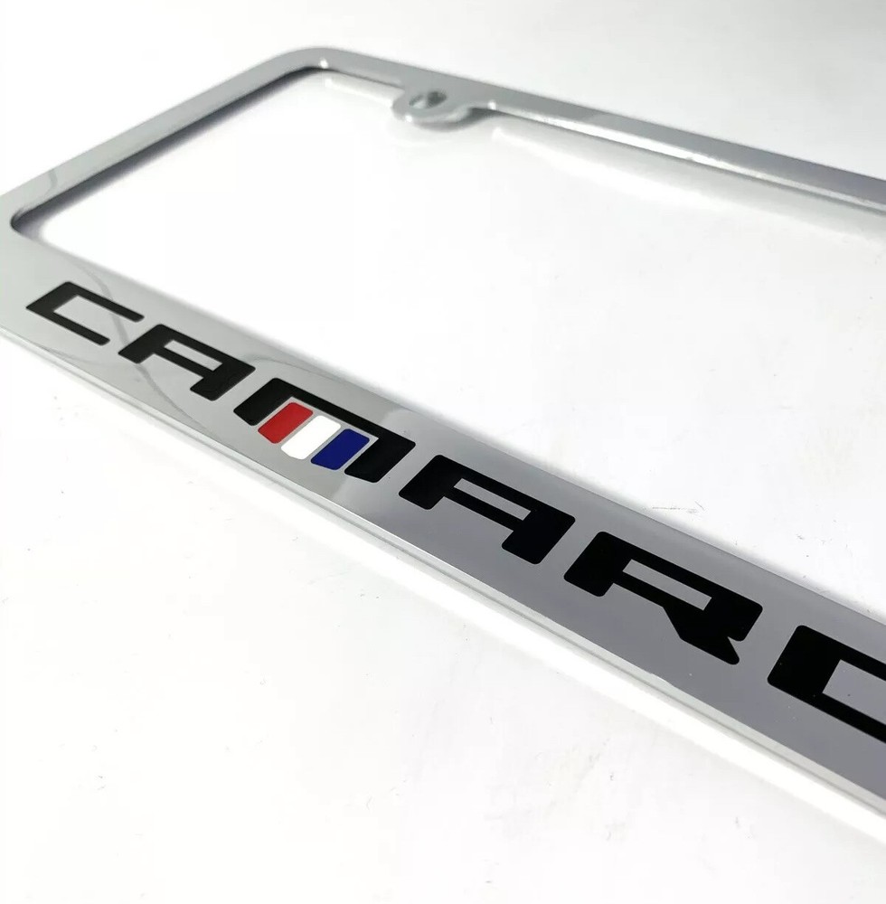 Chrome License Plate Frame For Chevy Camaro - Premium Engraved