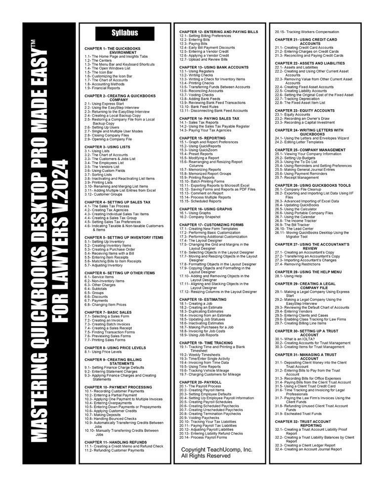 Learn Intuit QUICKBOOKS PRO FOR LAWYERS 2024 Training Tutorial DVD-ROM Course