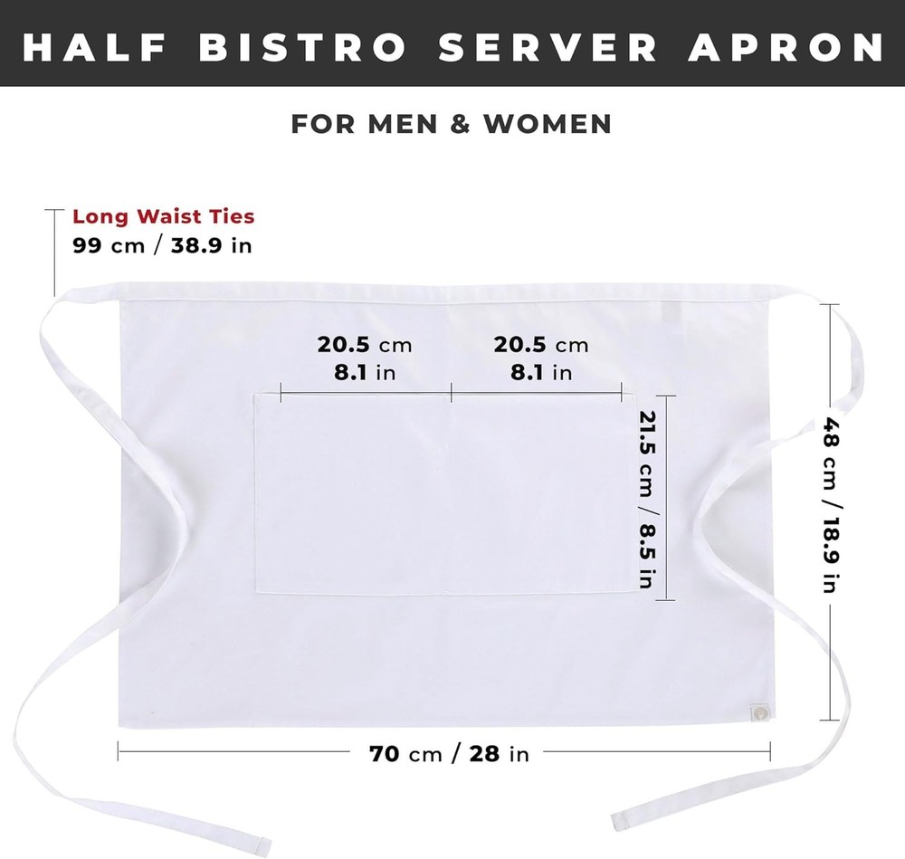 Unisex Half Bistro Server Apron