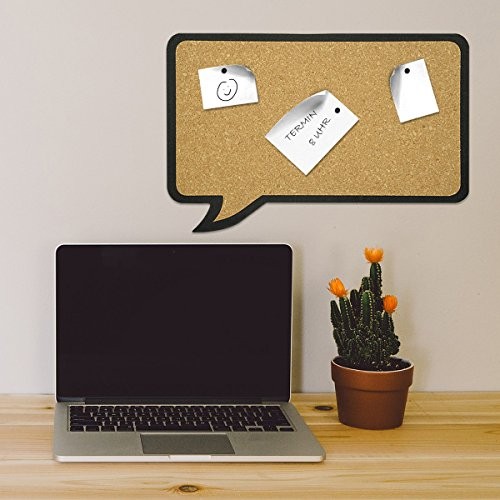 Cork Board Bulletin Board - Rectangular Speech Bubble Design 11 x 17 in,