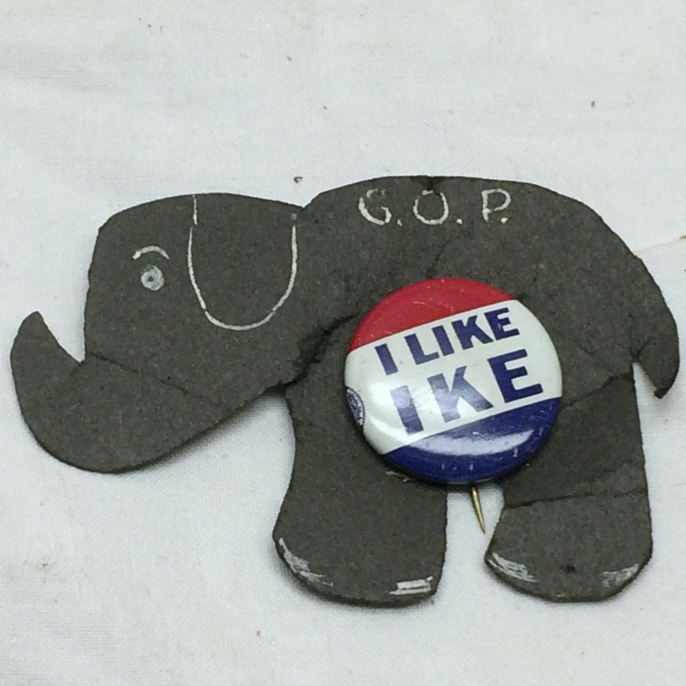 Vintage IKE Pin Back Button Political