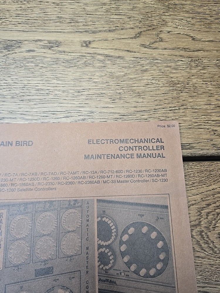 Rain Bird Electromechanical Controller Maintenance Manual Vintage 1983