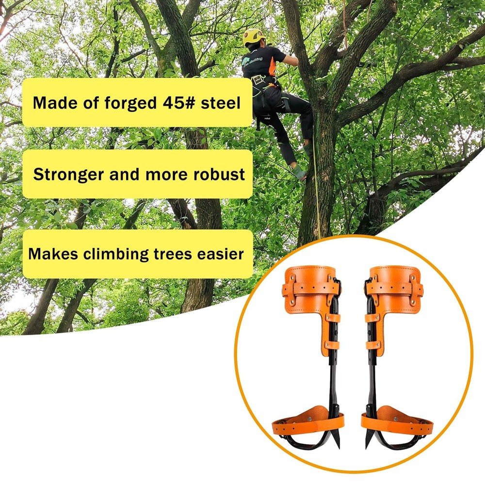 Tree Climbing Spikes Set,Tree Climbing Gear with Professional Adjustable Clim...