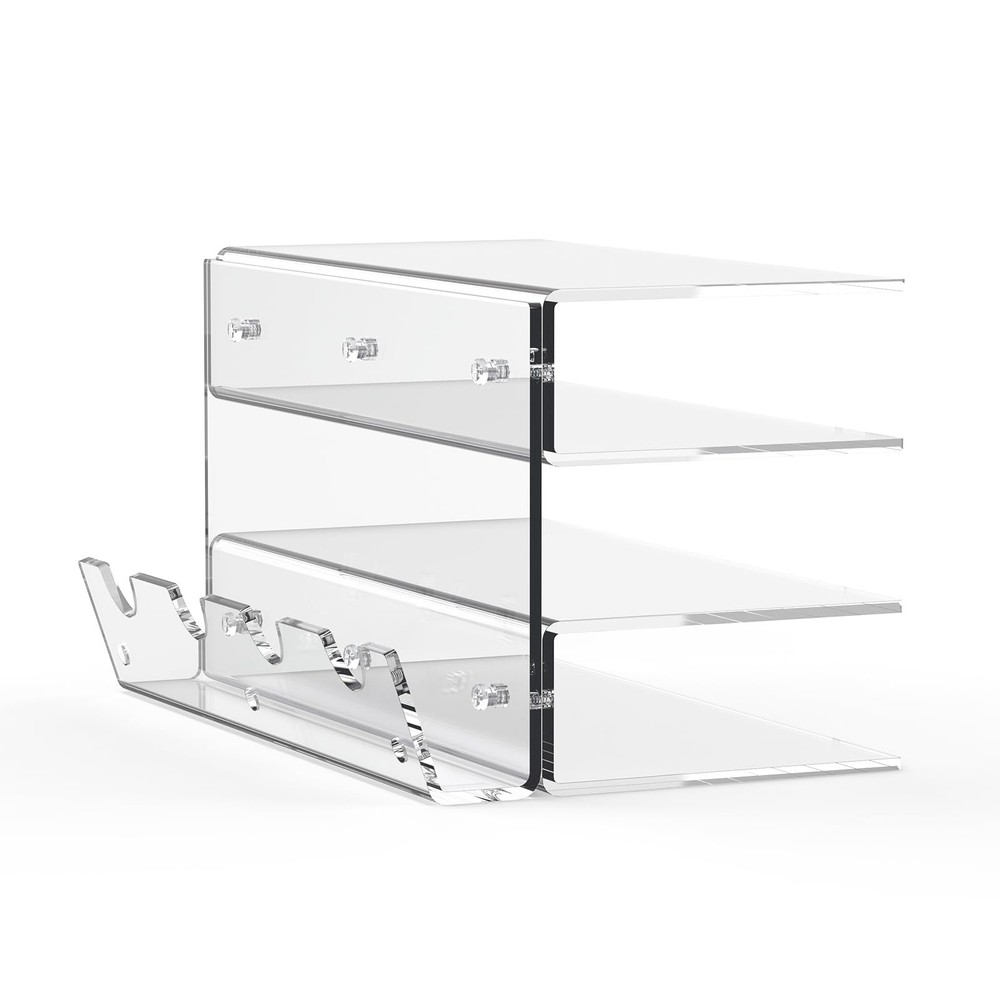 Keyboard Stand Desktop 3 Layer Acrylic Gaming Mouse Storage Dustproof Clear