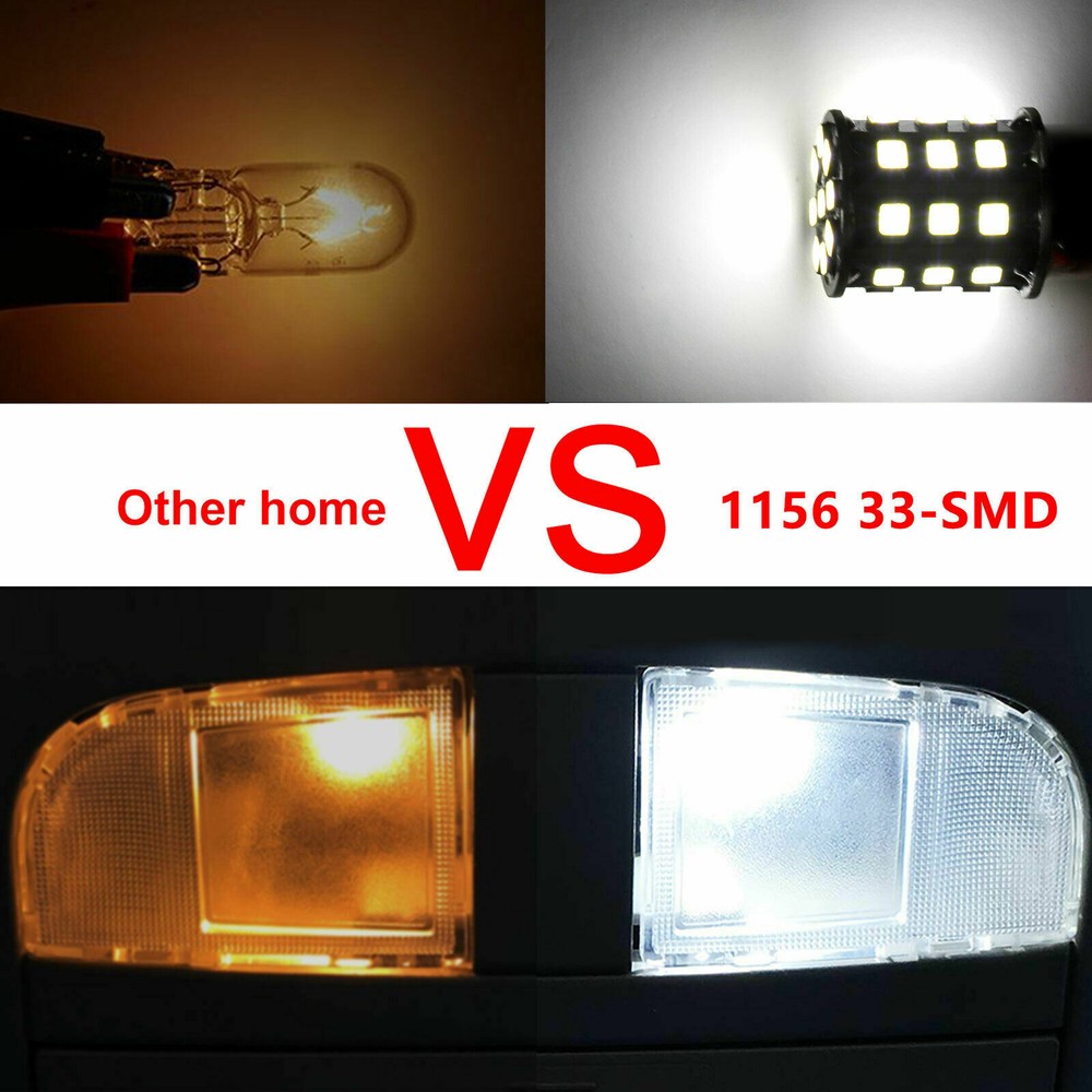 10x 1156 RV Trailer Car 33-SMD LED 1141 Interior Light Bulbs Super Bright White