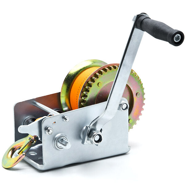 New Hand Crank Strap Winch 1000lb Jet Ski ATV Boat Trailer Tow Marine Heavy Duty