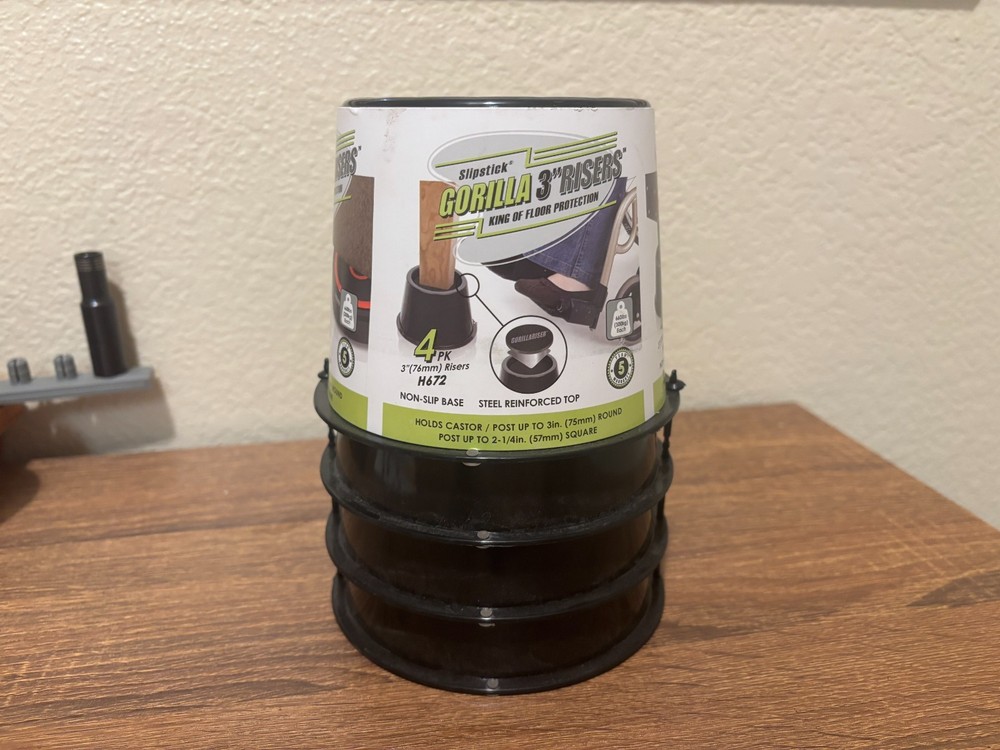 Gorilla 3" furniture risers 4 pack