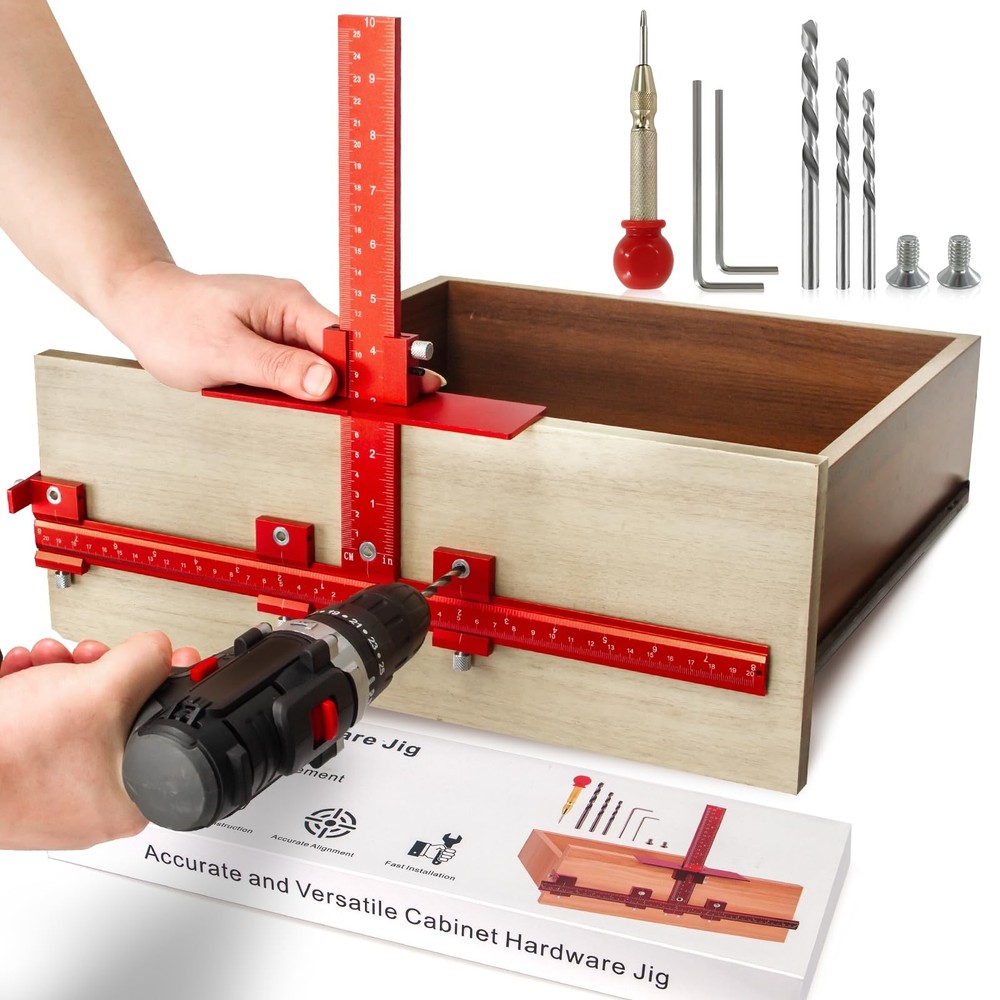 Aluminum Cabinet Hardware Jig Tool for Handles Pulls Knobs, Cabinet Pull Jig ...