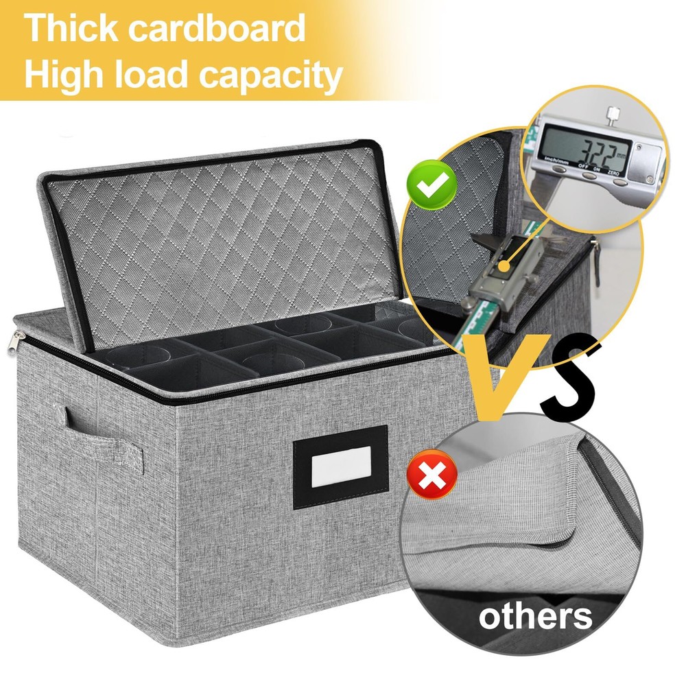 Wine Glass Storage Box Stackable Stemware Storage Cases for Moving Storage