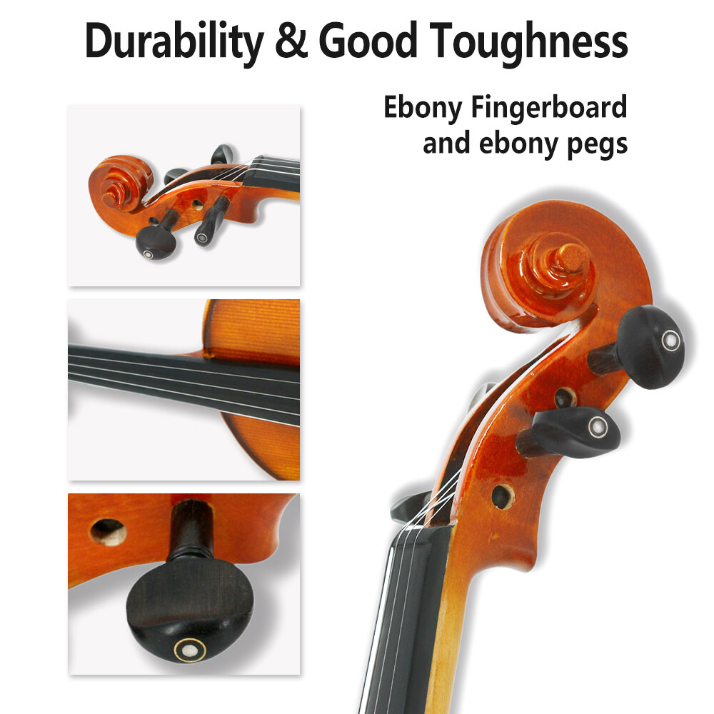 Violin Kit 3/4 4 String Full Size Solid wood Ebony Fittings For Beginner