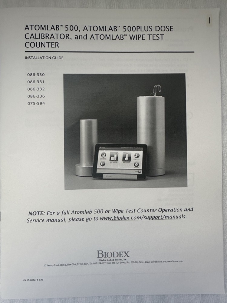 Biodex AtomLab 500 Plus Dose Calibrator