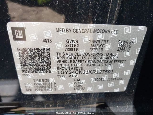 ESCALADE 2019 Air Shutter 1896181