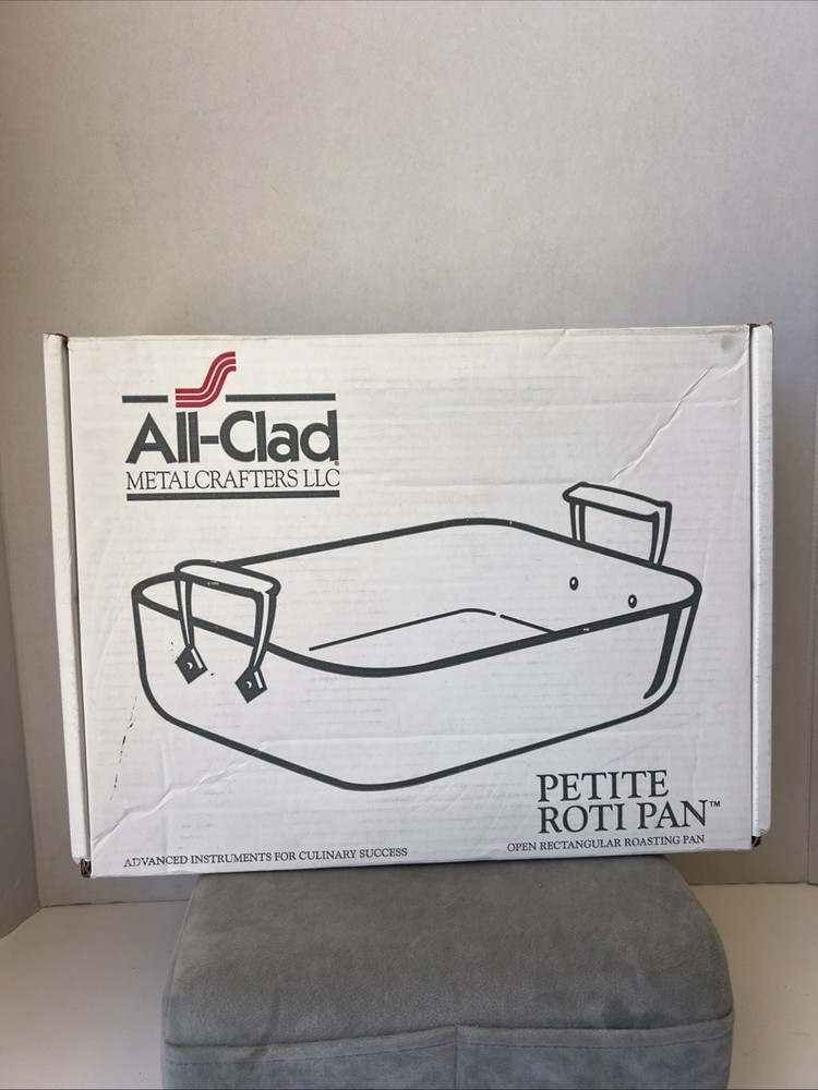 All-Clad 15" Petite Roti Pan Open Rectangular Roasting Pan w/ Roasting Rack READ