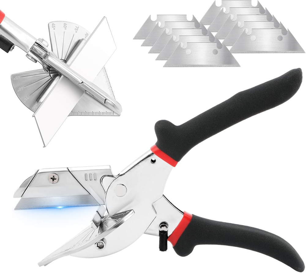 Adjustable Multi Angle Miter Shears with 10 Extra Blades, 45-135 Degree Cutter S