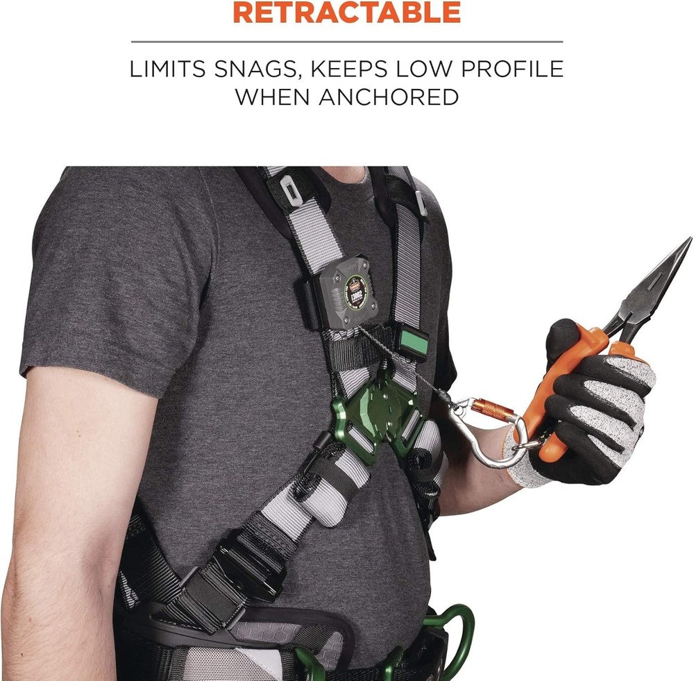 Durable Squids 3002 Retractable Tool Lanyard with Cut-Resistant Cord - Standard