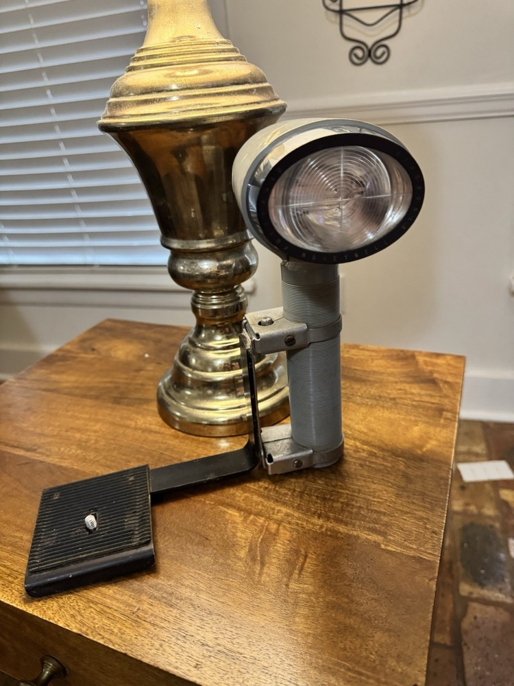 Vintage Camera Flash Unit w/ Handle & Bracket | Untested | Photo Prop